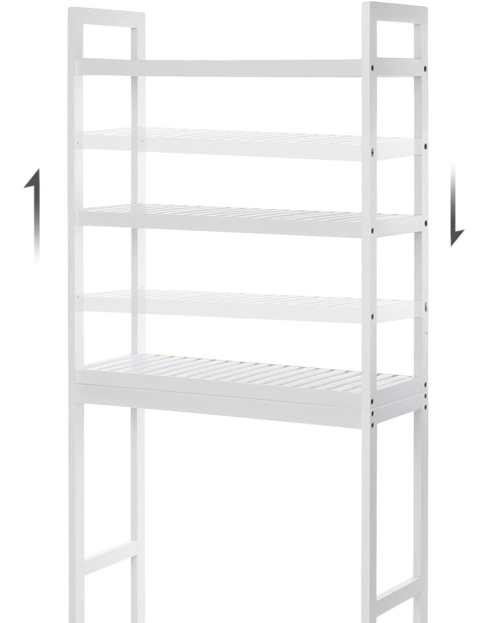 SONGMICS Over The Toilet Storage, 3Tier Bamboo Bathroom Organizer with