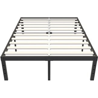 ZIYOO ZIYOO California King Bed Frame 18 Inch Heavy Duty Metal Platform with Solid Wooden Slats, No Box Spring Needed Mattress Foundation with 3500lbs Support, Maximum Storage, Easy Assembly, Noise Free