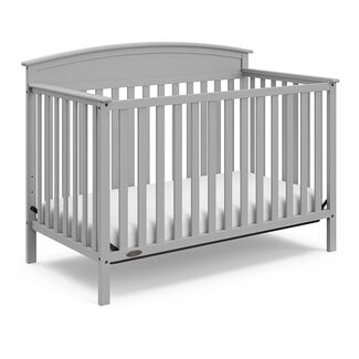 Graco Graco Benton 4-in-1 Convertible Crib (Pebble Gray) Solid Pine and Wood Product Construction, Converts to Toddler Bed, Day Bed, and Full Size Bed (Mattress Not Included)