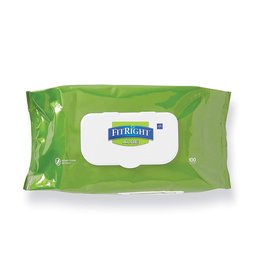 Medline Medline FitRight Aloe Personal Cleansing Cloth Wipes, Scented, 600 Count, 8 x 12 inch Adult Large Incontinence Wipes