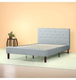ZINUS Shalini Upholstered Platform Bed Frame / Mattress Foundation / Wood Slat Support / No Box Spring Needed / Easy Assembly, Sage Grey, King