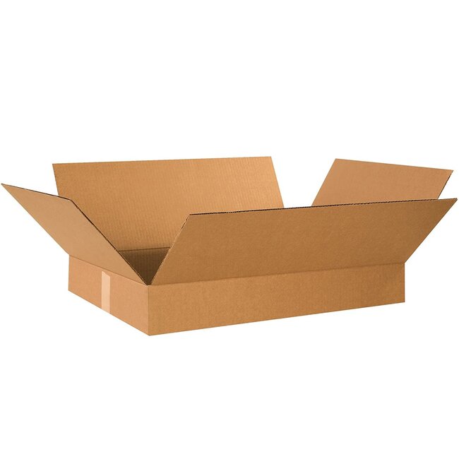 BOX USA B19123 Flat Corrugated Boxes, 19" x 12" x 3", Kraft (Pack of 25)