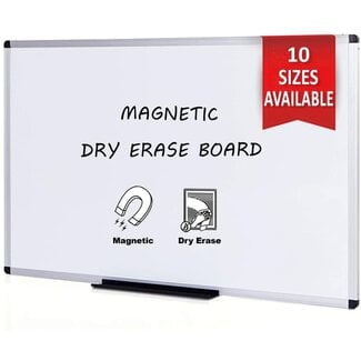 VIZ-PRO Magnetic Whiteboard/Dry Erase Board, 48 X 48 Inches, Silver Aluminium Frame