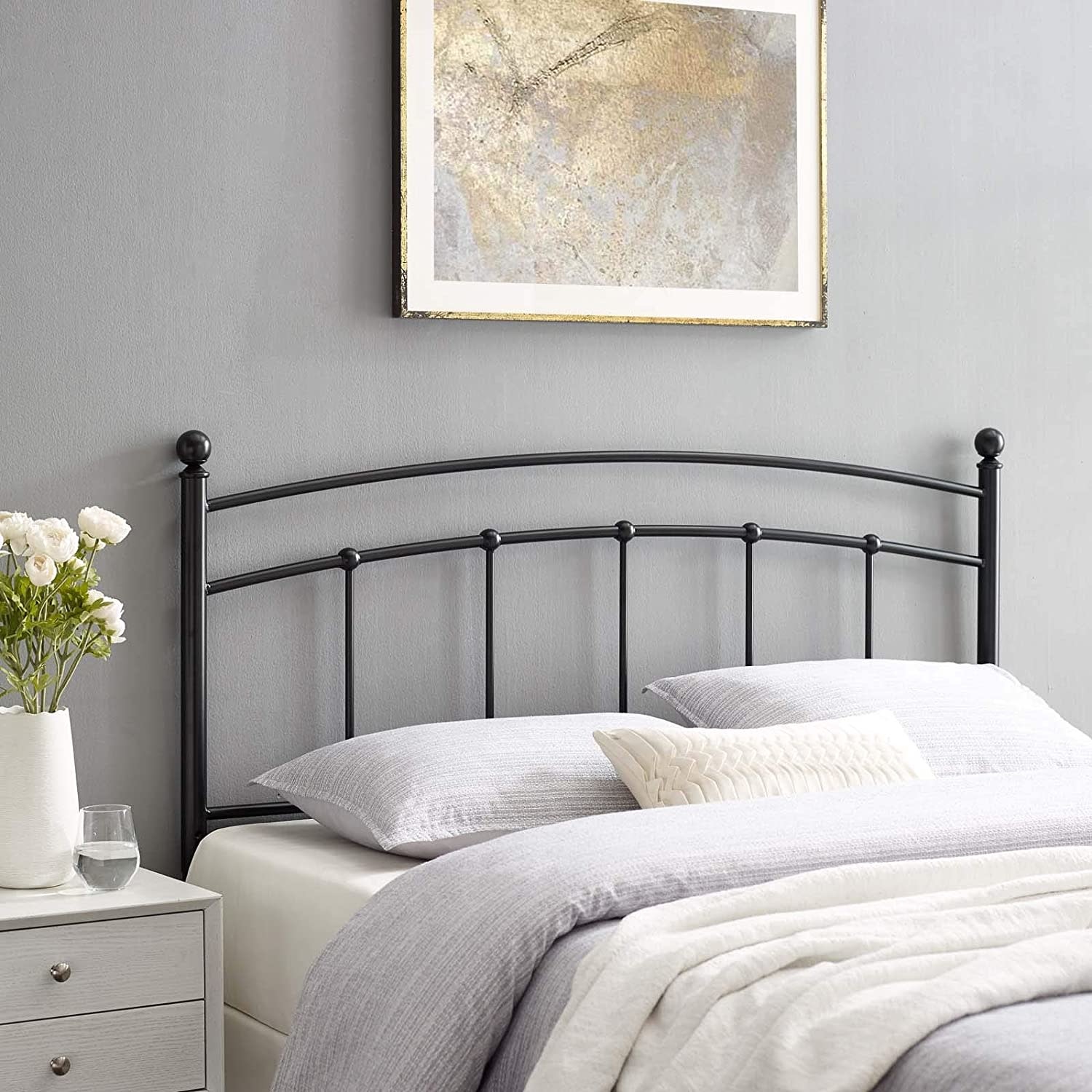 Farmhouse metal 2024 king bed frame