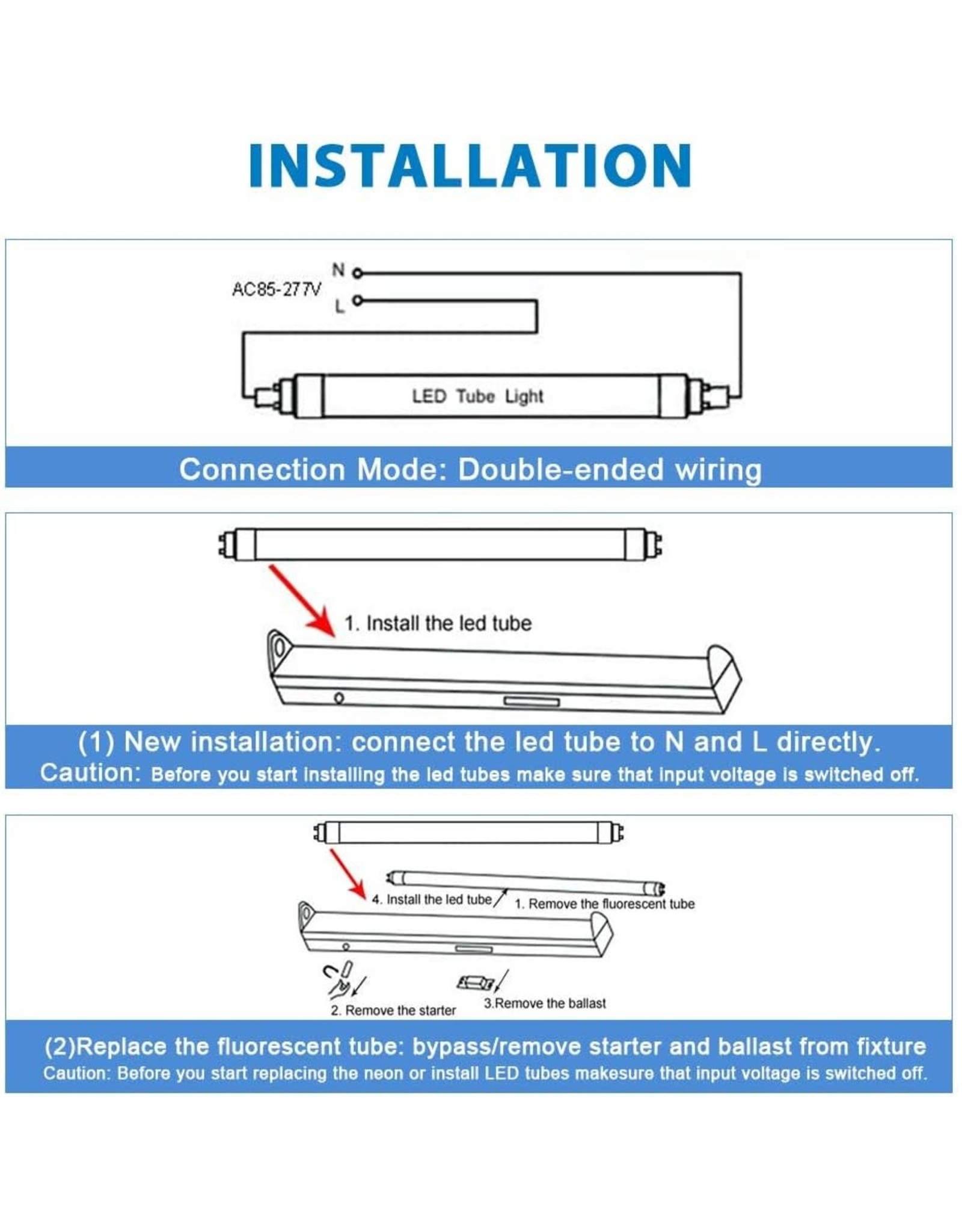 8 Foot Led Lights, F96T12 8ft Led Bulbs Fluorescent Replacement, T8 T10 T12  96" 45Watt FA8 Single Pin LED Shop Lights 5400LM, Ballast Bypass, 6000k,  Workshop, Warehouse, Clear Cover(12 Pack) - Amazing