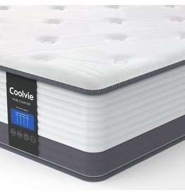 Twin XL Mattress, Coolvie 10 Inch Twin XL Size Gel Memory Foam Hybrid Mattress, Individual Pocket Springs with Foam for Back Pain Relief & Cool Sleep, Bed in a Box