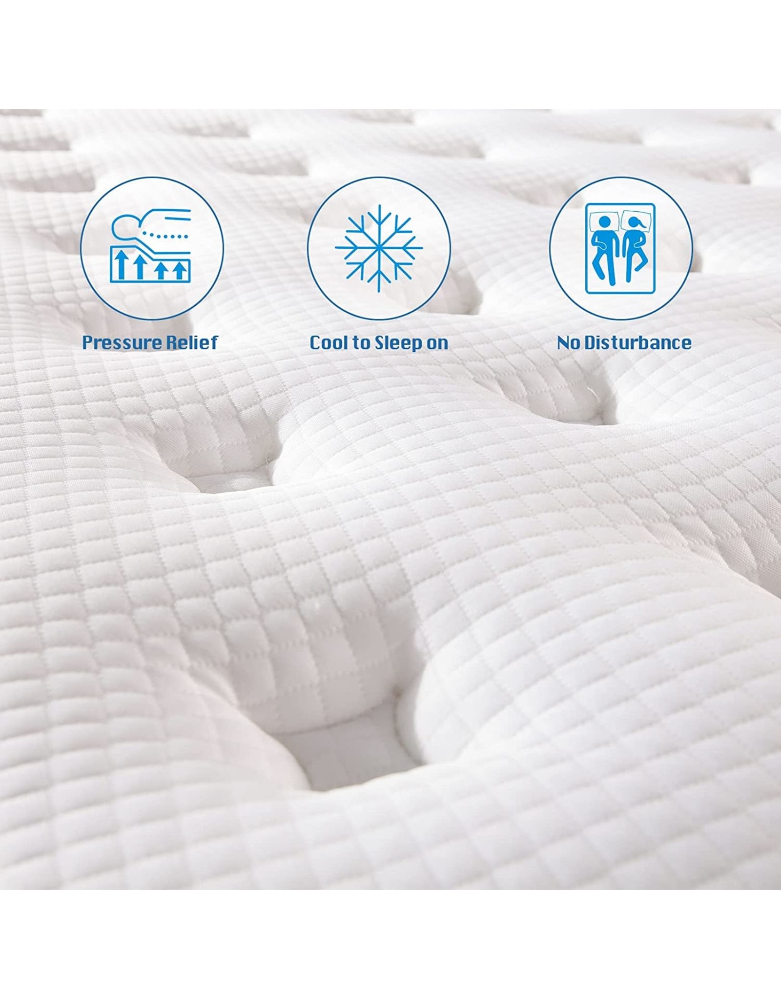 10 Inch Twin Size Mattress Medium Firm Memory Foam Pocket Spring Hybrid Bed Pad 