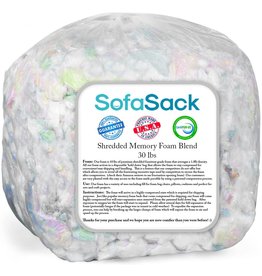Sofa Sack Shredded Foam Refill: Memory Foam Filling Refill for Bean Bags, Dog Beds and Pillows, 30lbs, Multi-Color