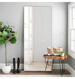 NeuType Full Length Mirror Floor Mirror Dressing Mirror Home Gym Mirror,Large Wall Mirror Bathroom Mirror Standing Mirror,Long Mirrors for Bedroom,Metal Frame,Silver,71"x32",No Stand