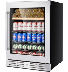 Kalamera Mini Fridge 24 Beverage and Wine Cooler Built-in or Freestanding - 120 Cans & 16 Bottles Capacity Wine Refrigerator Cooler- For Kitchen, Office or Bar with White Interior Light
