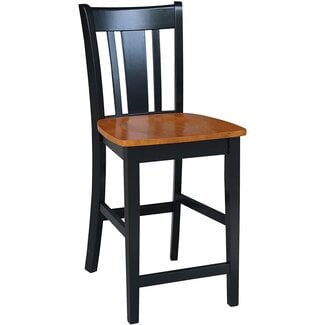 International Concepts San Remo Counter Height Stool, Black/Cherry, 24-Inch