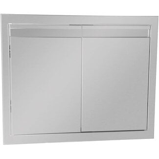 Stanbroil BBQ Access Door with Recessed Handle - 30W x 21H Inch Stainless Steel Double Doors Flush Mount for Outdoor Kitchen, BBQ Island, Grill Station, Outside Cabinet