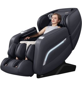 iRest 2022 Massage Chair, Full Body Zero Gravity Recliner with AI Voice Control, Handrail Shortcut Key, SL Track, Bluetooth, Yoga Stretching, Foot Rollers, Airbags, Heating (Black)