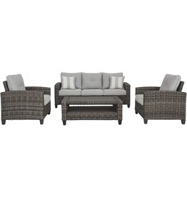 Signature Design by Ashley P334-081 Cloverbrooke Seating Conversation Set-Set of 4, Gray