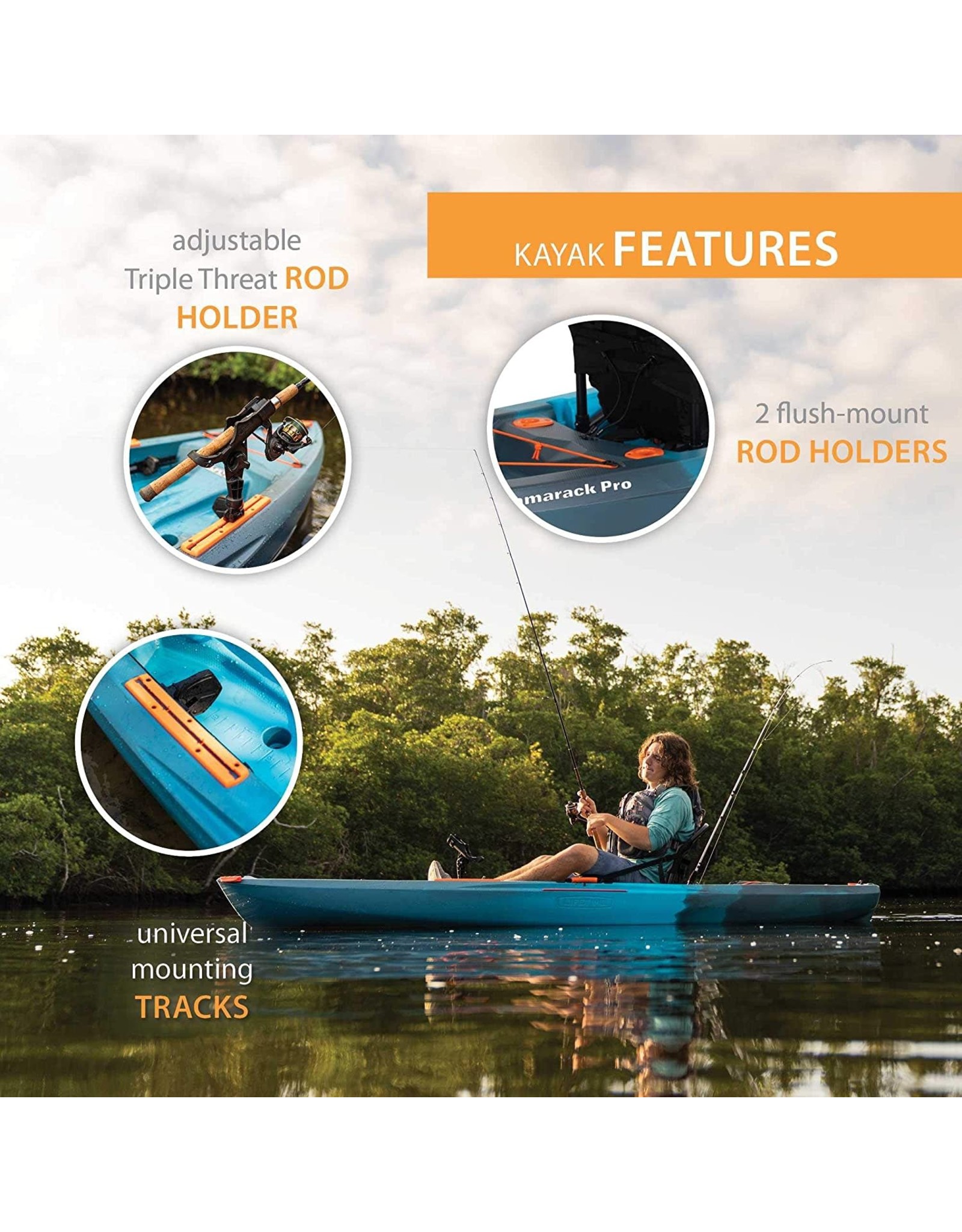 Lifetime Tamarack Pro 103 SitOnTop Kayak, Lightning Fusion, 10 ft. 3