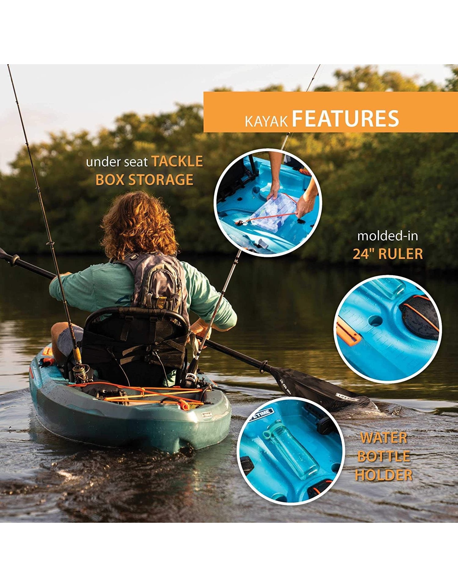 Lifetime Tamarack Pro 103 SitOnTop Kayak, Lightning Fusion, 10 ft. 3