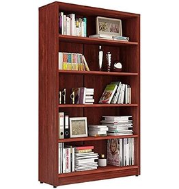 Sunon Wood Bookcase 5-Shelf Freestanding Display Wooden Bookshelf for Home Office School (11.6" D*36" W*59.8" H,Cherry)