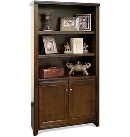 Martin Furniture Tribeca Loft Library Bookcase, Fully Assembled, 70" Tall with doors, Cherry