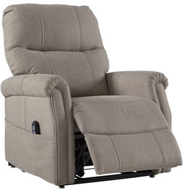 Product Signature Design by Ashley Markridge Upholstered Power Lift Recliner with Remote Included and Side Storage, Gray