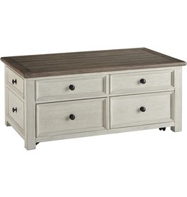 Product Signature Design by Ashley Bolanburg Farmhouse Lift Top Coffee Table with Drawers, Antique White & Brown