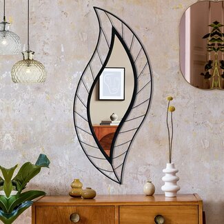 Product Wall Mirror Decorative Leaf Mirrors Decor for entryway Bedroom Living Room Bathroom Vanity