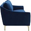 Product Amazon Brand Rivet Alonzo Contemporary Velvet Sofa Couch, 80.3"W, Blue
