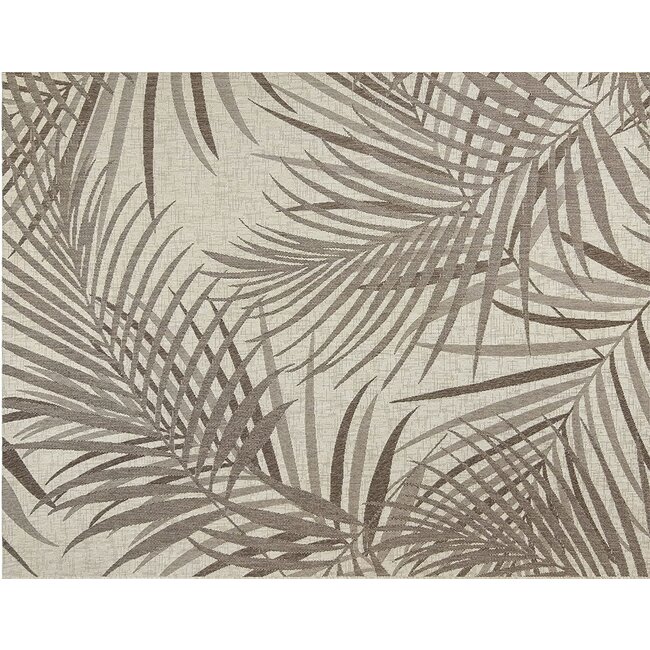 Product Gertmenian 21958 Outdoor Rug Freedom Collection Coastal Themed Smart Care Deck Patio Carpet, 9x13 Extra Large, Royal Palm Leafs Tan