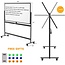 Dry Erase Whiteboard Easel on Wheels - 70'' x 36'' Large Double Sided Mobile Whiteboard, Reversible Magnetic Rolling White Board for Home Office Classroom, Flip Chart Holders and Paper Pad