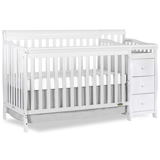 Dream On Me Brody 5-in-1 Convertible Crib and Changer, White