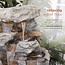 Alpine Corporation WIN730 Rainforest Rock Tiered LED Lights Floor Fountain, 33"L x 24"W x 52"H, Brown