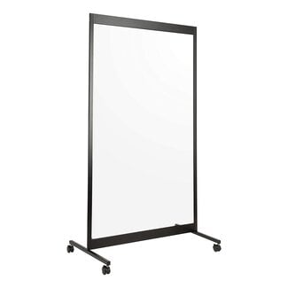 FDP-12793 Clear 3/16" Clear Acrylic Mobile Room Divider with Locking Casters for Social Distance; Sneeze, Cough, Talk Guard, Protective Single-Panel Plexiglass Barrier