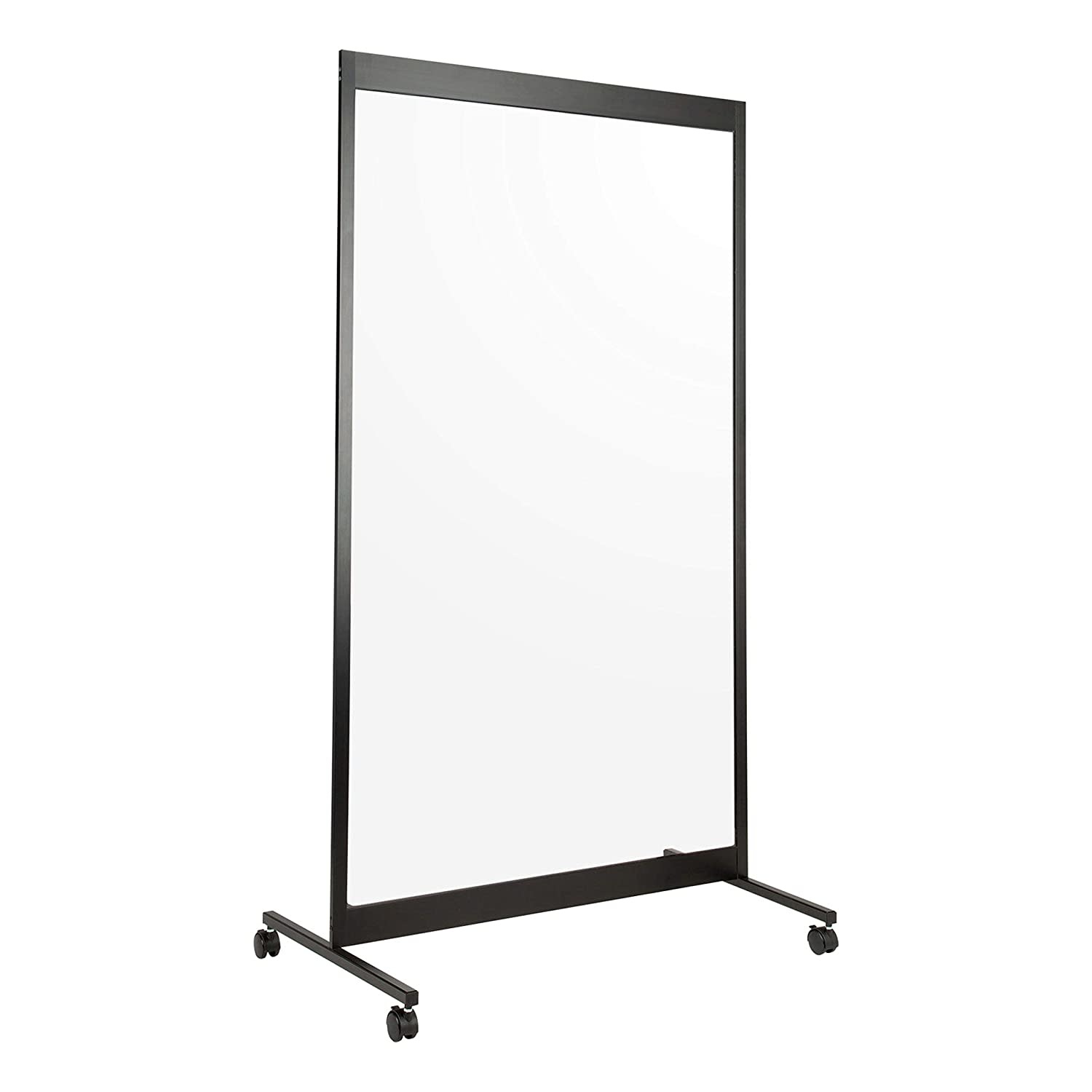 Clear Mobile Room Divider  Rolling Acrylic Barrier - Sneeze Guard EZ