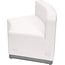 Flash Furniture HERCULES Alon Series White LeatherSoft Concave Chair with Brushed Stainless Steel Base