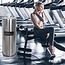Neatfi Floor Standing Stainless Steel Gym Wipe Dispenser with High Capacity Built-in Trash Can and Easy Back Door Access - Plus Wipe Holding Bucket (Silver)