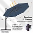 Viney BANQUET 11 ft. Aluminum Square Cantilever Umbrella 360degree Rotation & Infinite Tilting System  Fade Resistant Premium Solution Dyed Canopy (Classic Blue)