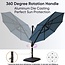 Viney BANQUET 11 ft. Aluminum Square Cantilever Umbrella 360degree Rotation & Infinite Tilting System  Fade Resistant Premium Solution Dyed Canopy (Classic Blue)