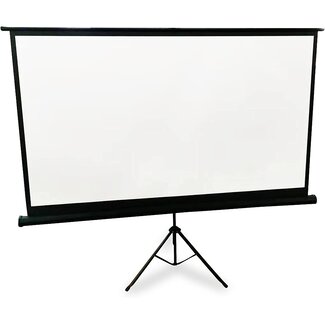 Universal 100-Inch Tripod Screen - Floor Standing Portable Fold-Out Roll-Up Tripod Manual Projector Screen