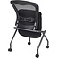 Office Star Deluxe Breathable ProGrid Back FreeFlex Coal Seat Armless Folding Chair with Casters, 2-Pack, Titanium Finish