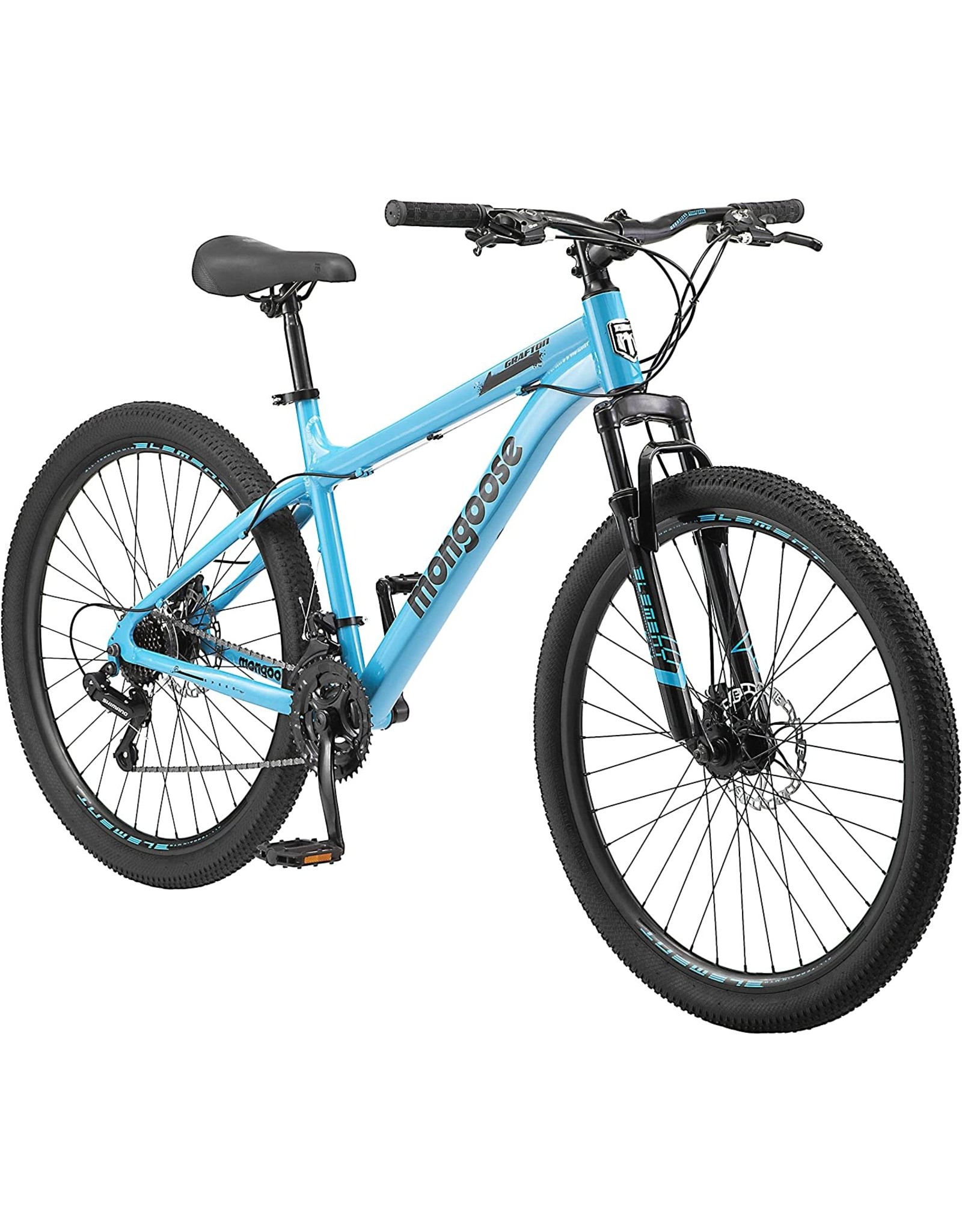 Mongoose Grafton Adult Mountain Bike, 21-Speed Drivetrain, 17-Inch Aluminum 27.5-Inch Blue - Amazing Bargains USA - Buffalo, NY