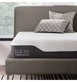 LUCID 10 Inch Twin Hybrid Mattress - Bamboo Charcoal and Aloe Vera Infused Memory Foam - Moisture Wicking - Odor Reducing - CertiPUR-US Certified