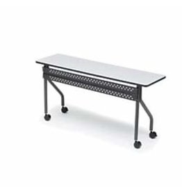 Iceberg Officeworks Rectangular Mobile Training Table with Wheels, Gray and Charcoal, 60 W x 18 D x 29 H