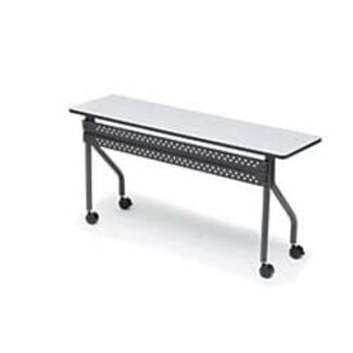 Iceberg Officeworks Rectangular Mobile Training Table with Wheels, Gray and Charcoal, 60 W x 18 D x 29 H