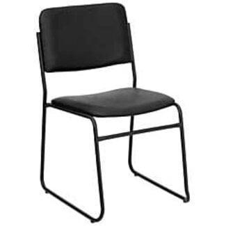 Flash Furniture HERCULES Series 500 lb. Capacity High Density Black Vinyl Stacking Chair with Sled Base
