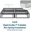 Lucid High-Profile Foldable 9 Inch Steel Twin Box Spring Foundation with Center Support Bolts; Cover-Included
