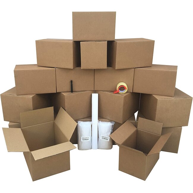 uBoxes Basic Moving Boxes Kit #1 + Supplies 18 Moving Boxes, Bubble, & Tape  - Amazing Bargains USA - Buffalo, NY