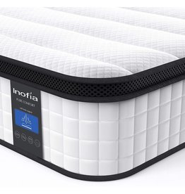 Inofia Full Mattress, 12 Inch Hybrid Innerspring Double Mattress in a Box, Cool Bed with Breathable Soft Knitted Fabric Cover