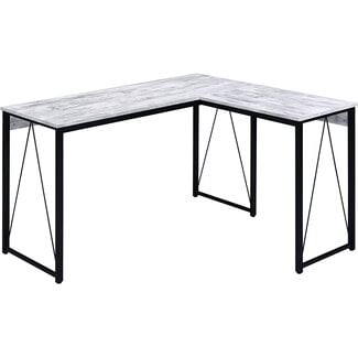 Acme Furniture Zetri Writing Desk, Weathered White and Black