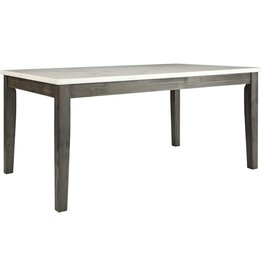 Acme Merel Marble Top Dining Table in White and Gray Oak