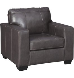 Signature Design by Ashley Morelos Contemporary Leather Arm Chair, Gray