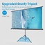 HYZ Projector Screen with Stand,100 inch Indoor Outdoor PVC Movie Projection Screen 4K HD 16: 9 Wrinkle-Free Design for Backyard Movie Night(Easy to Clean, 1.1Gain, 160Ã‚Â° Viewing Angle & A Carry Bag)